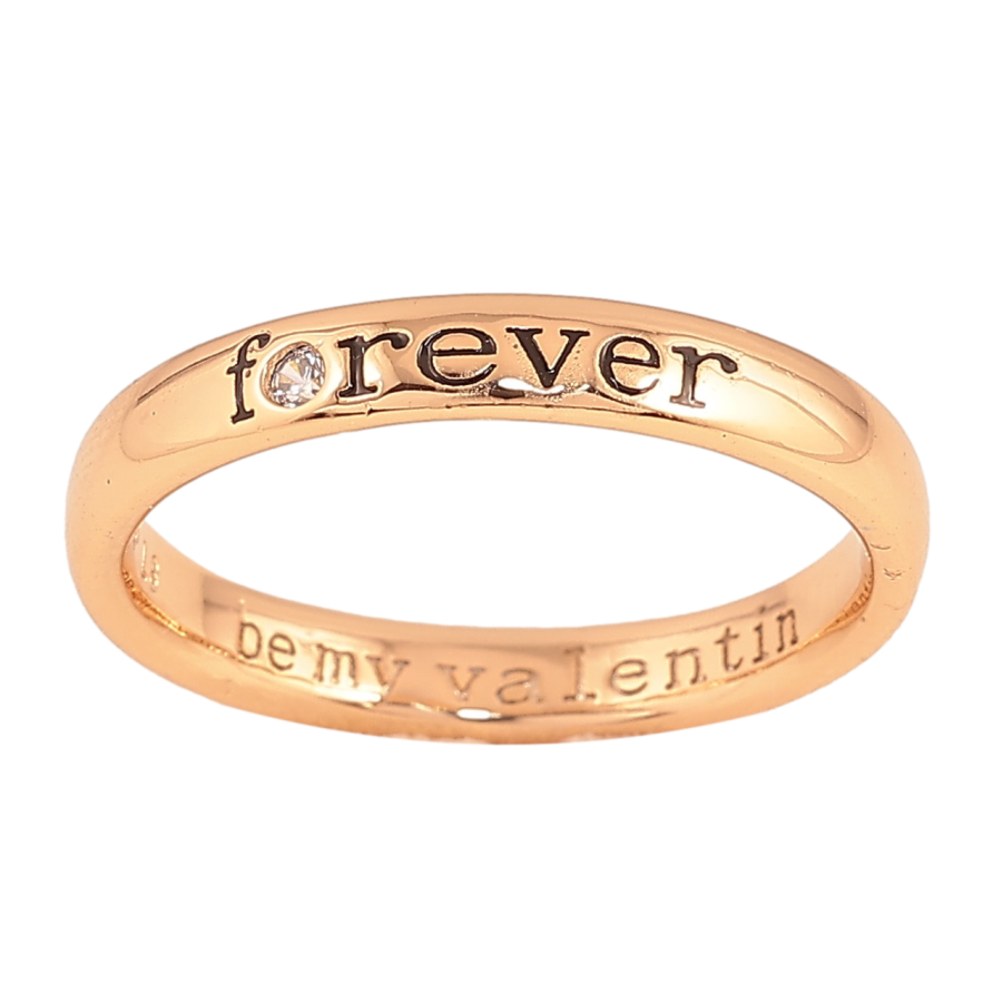 Каблучка Xuping колір Позолота 18K "Forever всередині гравіювання Be my Valentine" фото №1 Каблучка Xuping колір Позолота 18K "Forever всередині гравіювання Be my Valentine" фото №1