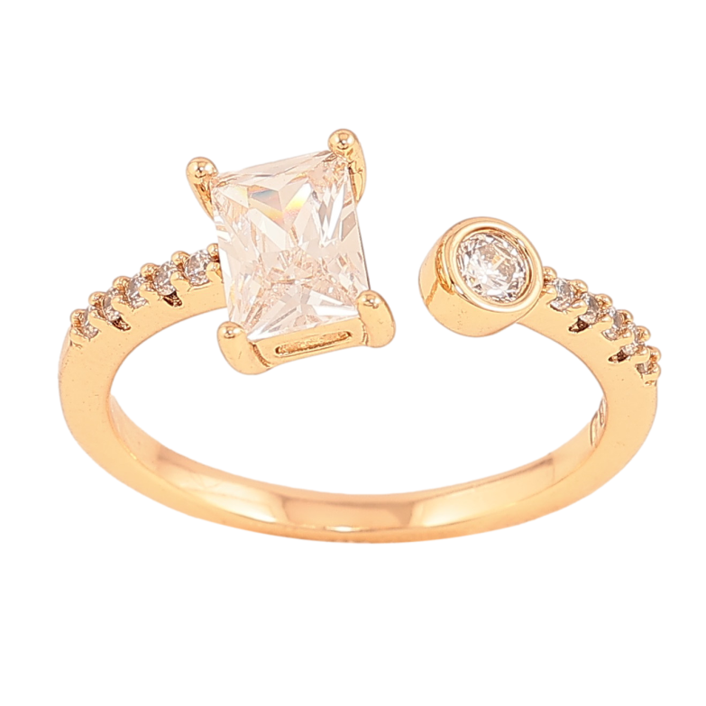 Каблучка Xuping колір Позолота 18K "Візерунок з кристалами" фото №7