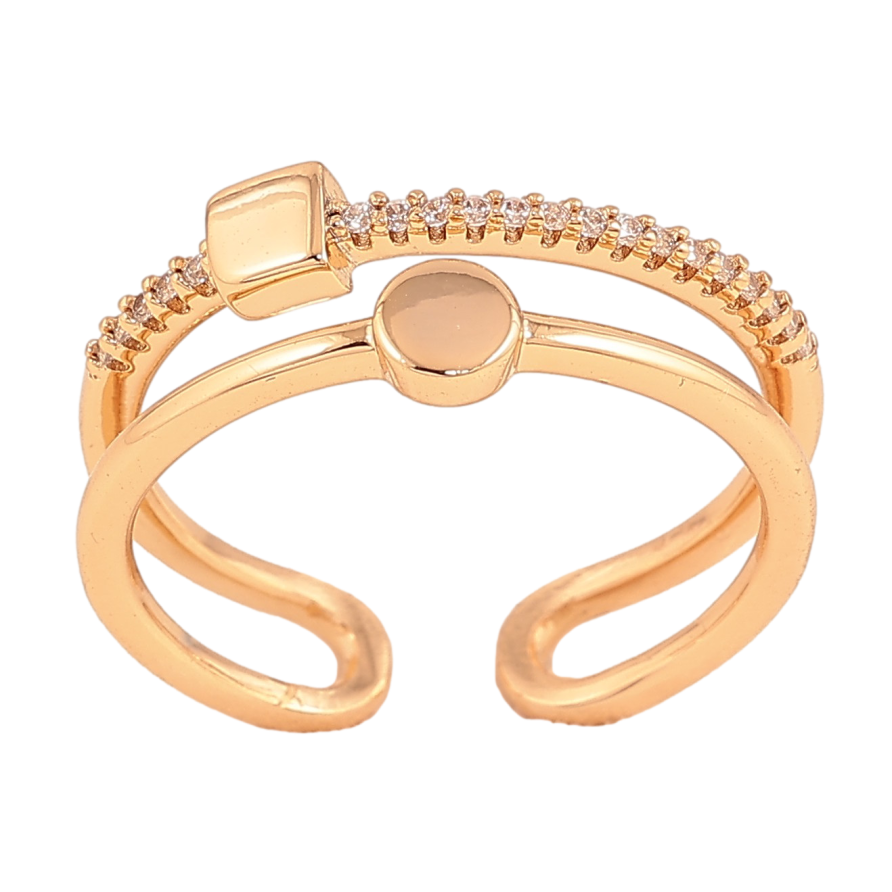Каблучка Xuping колір Позолота 18K "Візерунок з кристалами" фото №1