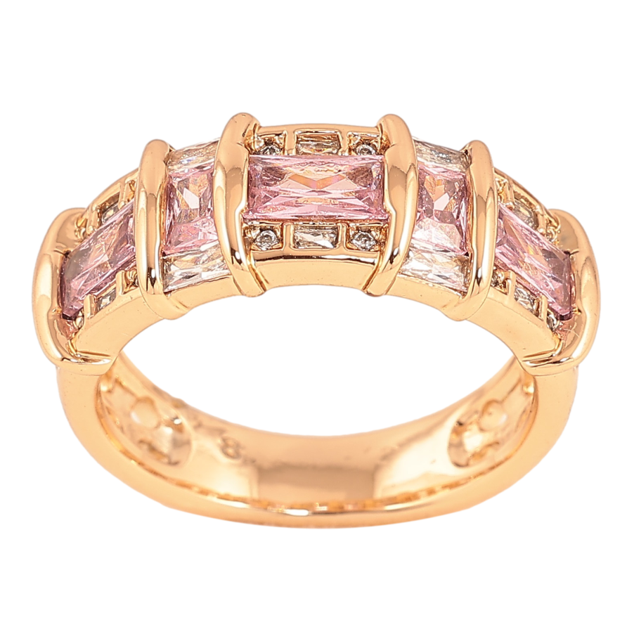 Кольцо Xuping цвет Позолота 18K "Узор с розовыми кристаллами" фото №1