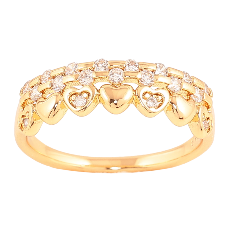 Каблучка Xuping колір Позолота 18K "Візерунок серця з кристалами" фото №22 Каблучка Xuping колір Позолота 18K "Візерунок серця з кристалами" фото №22