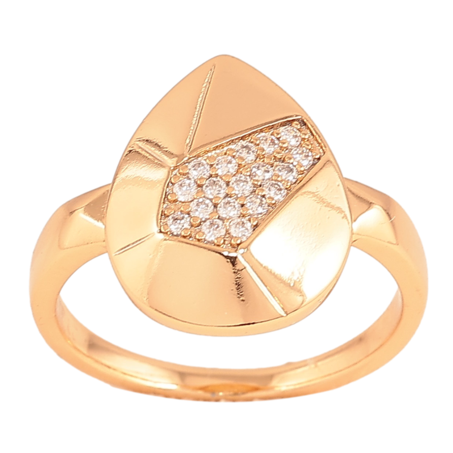 Кольцо Xuping цвет Позолота 18K "Узор с кристаллами" фото №1 Кольцо Xuping цвет Позолота 18K "Узор с кристаллами" фото №1
