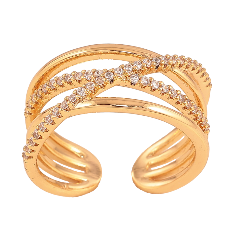 Кольцо Xuping цвет Позолота 18K "Узор с кристаллами" фото №9 Кольцо Xuping цвет Позолота 18K "Узор с кристаллами" фото №9