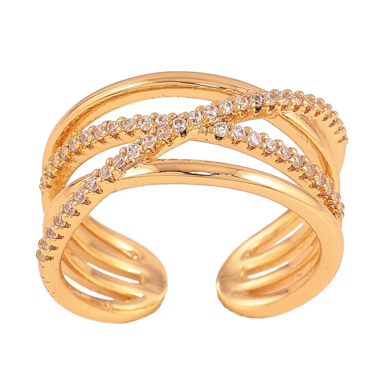 Кольцо Xuping цвет Позолота 18K "Узор с кристаллами" фото №1 Кольцо Xuping цвет Позолота 18K "Узор с кристаллами" фото №1