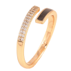 Кольцо Xuping цвет Позолота 18K "Узор с кристаллами и черной эмалью" фото №2 Кольцо Xuping цвет Позолота 18K "Узор с кристаллами и черной эмалью" фото №2