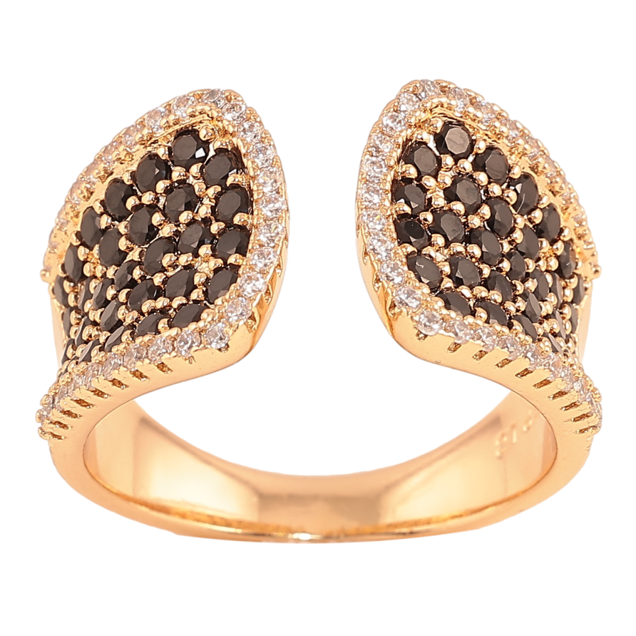 Кольцо Xuping цвет Позолота 18K "Инкрустация черными кристаллами" фото №1 Кольцо Xuping цвет Позолота 18K "Инкрустация черными кристаллами" фото №1