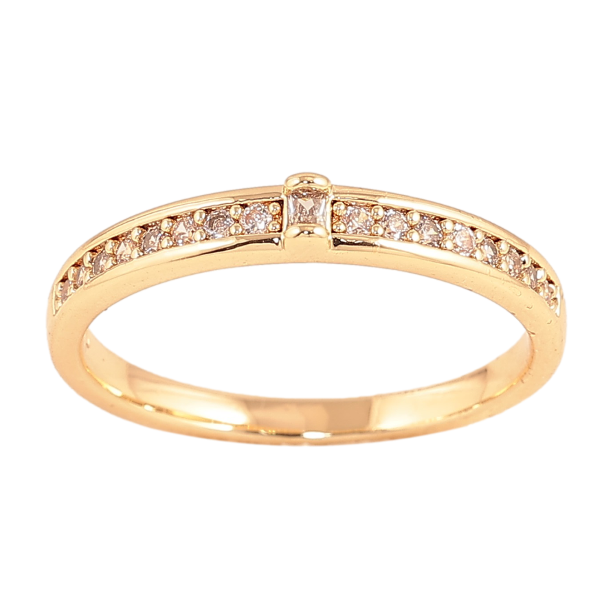 Кольцо Xuping цвет Позолота 18K "Дорожка кристаллов" фото №1 Кольцо Xuping цвет Позолота 18K "Дорожка кристаллов" фото №1
