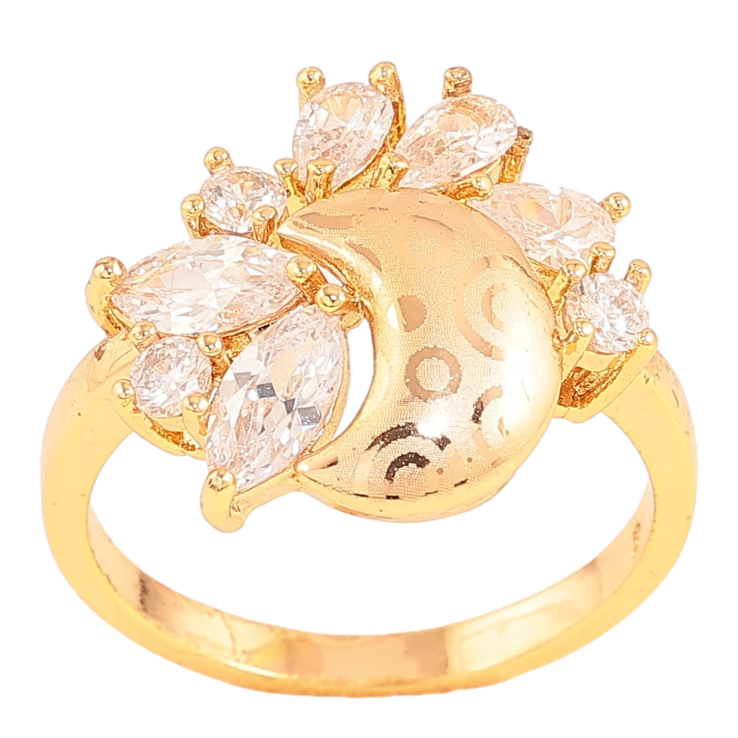 Каблучка Xuping колір Позолота 18K "Візерунок напиленням з кристалами" фото №10