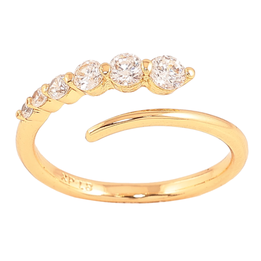 Кольцо Xuping цвет Позолота 18K "Дорожка кристаллов" фото №1 Кольцо Xuping цвет Позолота 18K "Дорожка кристаллов" фото №1