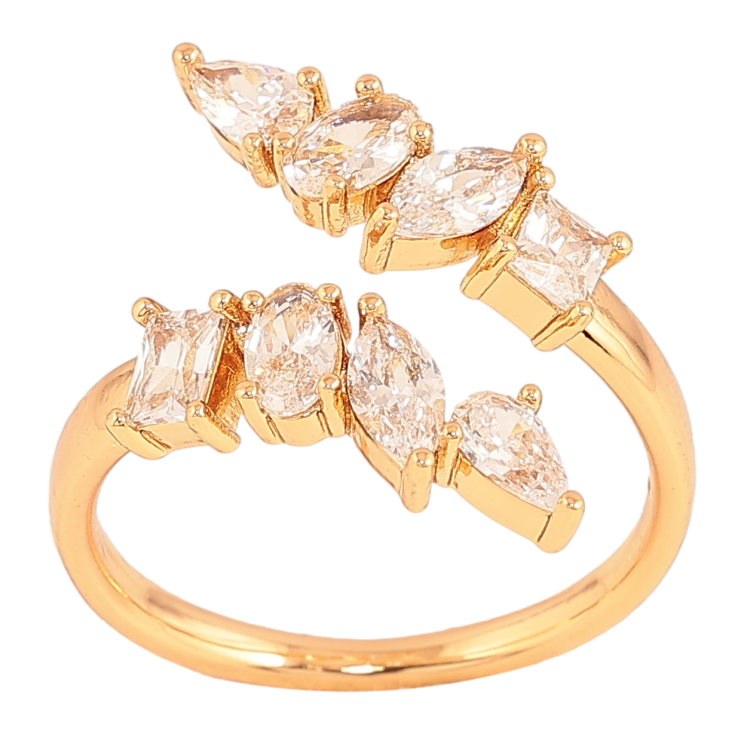 Кольцо Xuping цвет Позолота 18K "Узор с кристаллами" фото №3 Кольцо Xuping цвет Позолота 18K "Узор с кристаллами" фото №3
