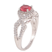 Кольцо Xuping цвет Родий "Узор с малиновым кристаллом" фото №2 Кольцо Xuping цвет Родий "Узор с малиновым кристаллом" фото №2