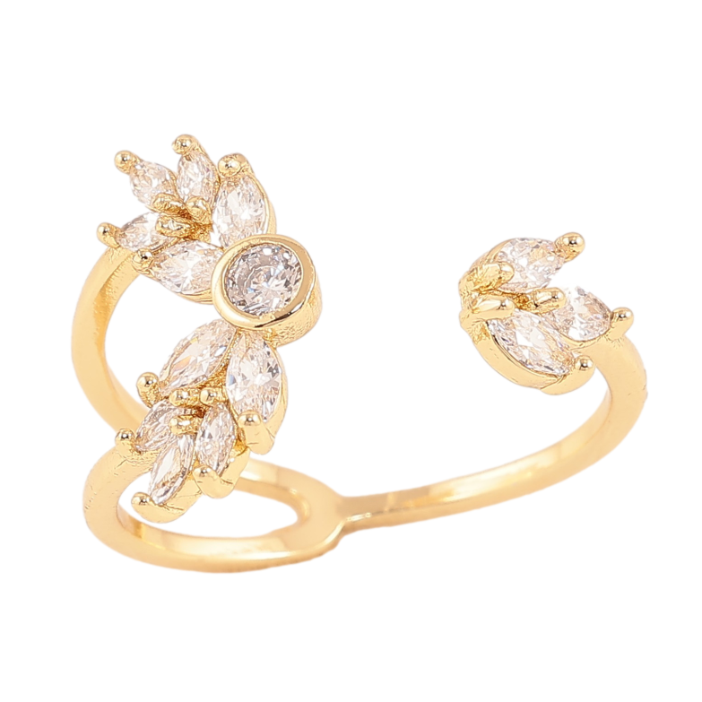 Каблучка Xuping колір Позолота 14K "Візерунок з кристалами" фото №8 Каблучка Xuping колір Позолота 14K "Візерунок з кристалами" фото №8