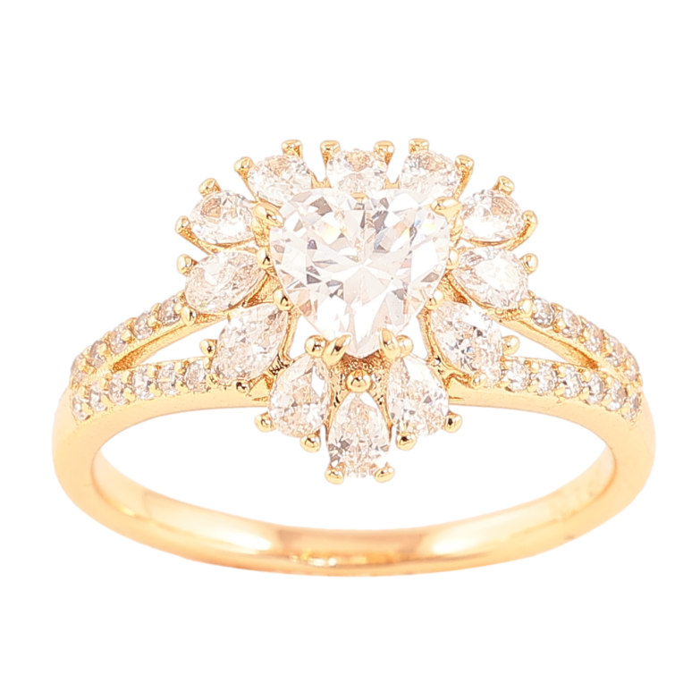 Каблучка Xuping колір позолота 18K кристальне сердечко фото №14 Каблучка Xuping колір позолота 18K кристальне сердечко фото №14