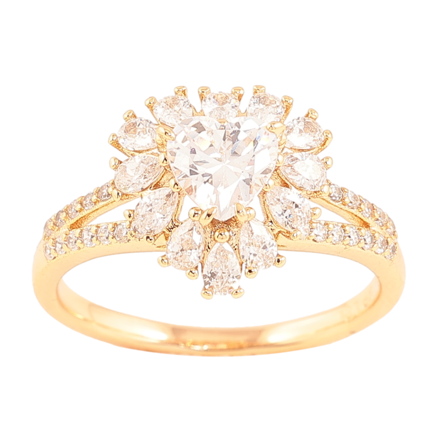 Кольцо Xuping цвет позолота 18K кристальное колечко фото №1 Кольцо Xuping цвет позолота 18K кристальное колечко фото №1