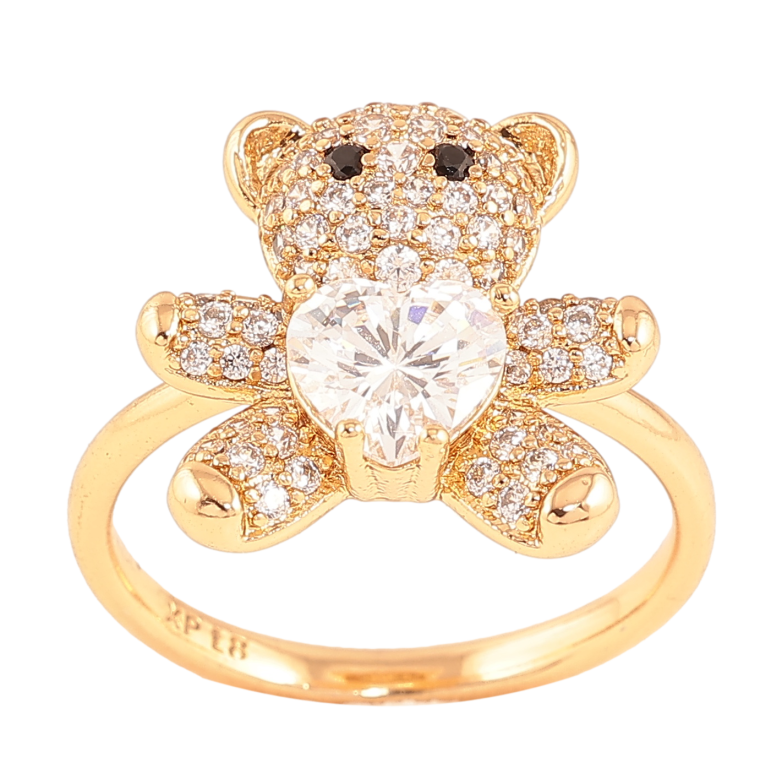 Кольцо Xuping цвет позолота 18K мишка с инкрустацией кристаллами фото №2 Кольцо Xuping цвет позолота 18K мишка с инкрустацией кристаллами фото №2