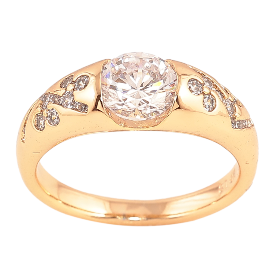 Кольцо Xuping цвет Позолота 18K "Узор с кристаллами" фото №1 Кольцо Xuping цвет Позолота 18K "Узор с кристаллами" фото №1