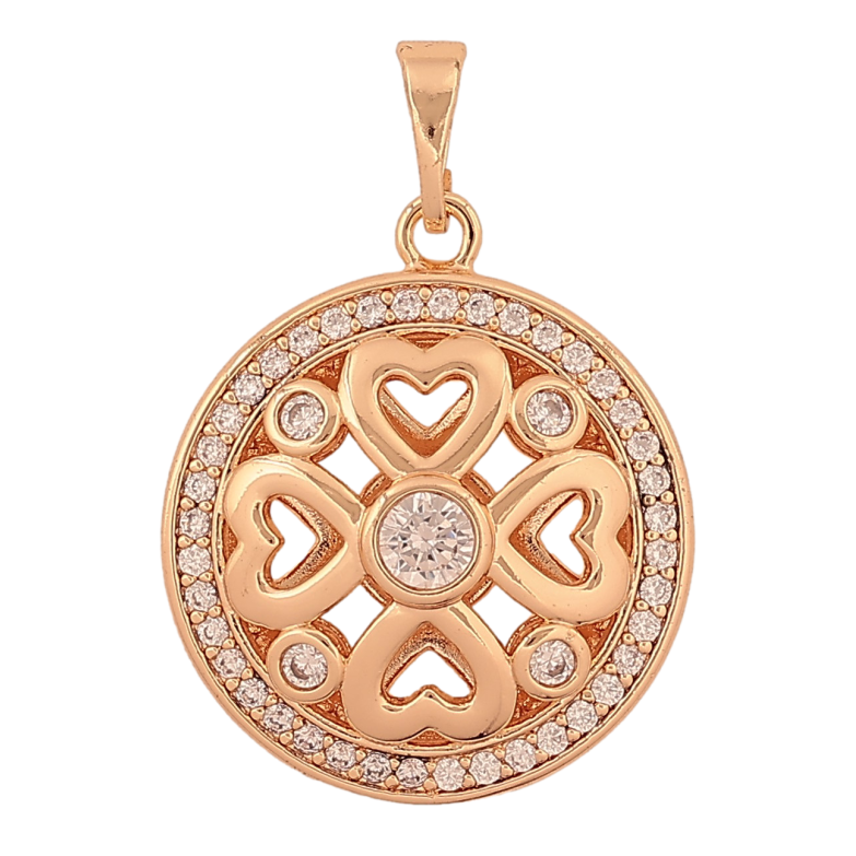 Кулон Xuping M&L колір 18K "Квітковий візерунок з кристалами" для ланцюжка до 5мм фото №3