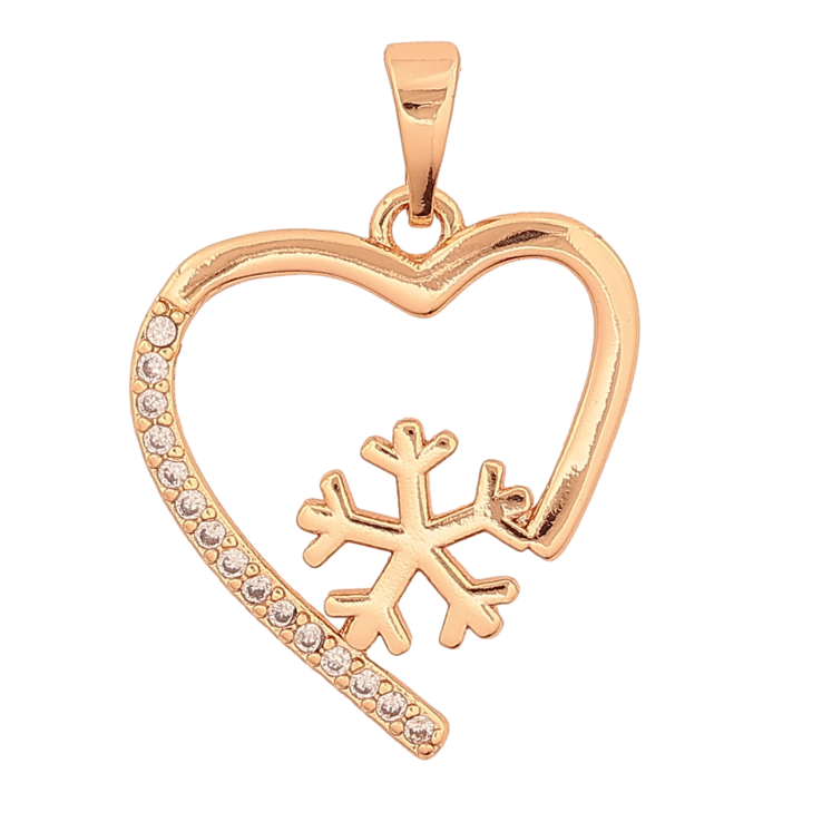 Кулон Xuping M&L цвет 18K "Сердечко со снежинкой" для цепочки до 5мм фото №13 Кулон Xuping M&L цвет 18K "Сердечко со снежинкой" для цепочки до 5мм фото №13