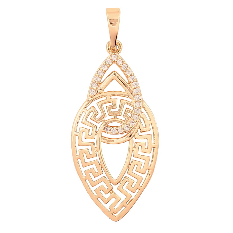 Кулон Xuping M&L колір 18K "Грецький візерунок з кристалами" для ланцюжка до 6мм фото №5 Кулон Xuping M&L колір 18K "Грецький візерунок з кристалами" для ланцюжка до 6мм фото №5