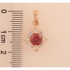 Кулон Xuping M&L цвет 18K "Ромбовая подвеска с красным кристаллом" для цепочки до 5мм фото №2