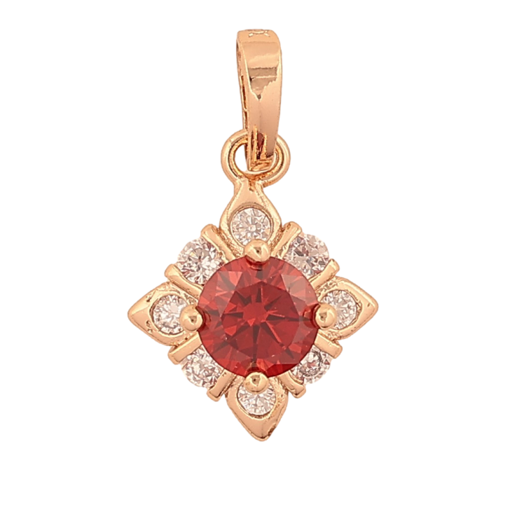 Кулон Xuping M&L цвет 18K "Ромбовая подвеска с красным кристаллом" для цепочки до 5мм фото №15