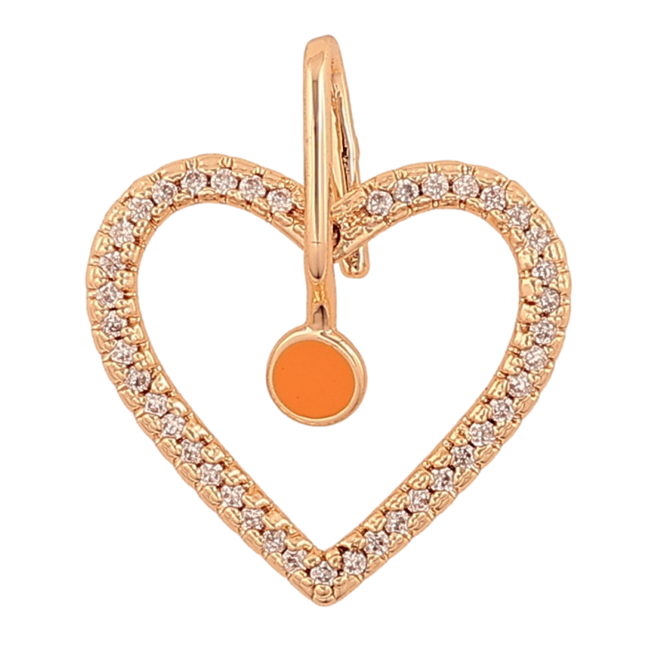 Кулон Xuping M&L колір 18K "Серце з кристалами і помаранчевою емаллю" для ланцюжка до 4мм фото №22