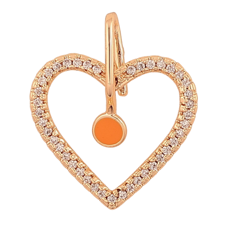 Кулон Xuping M&L колір 18K "Серце з кристалами і помаранчевою емаллю" для ланцюжка до 4мм фото №3 Кулон Xuping M&L колір 18K "Серце з кристалами і помаранчевою емаллю" для ланцюжка до 4мм фото №3