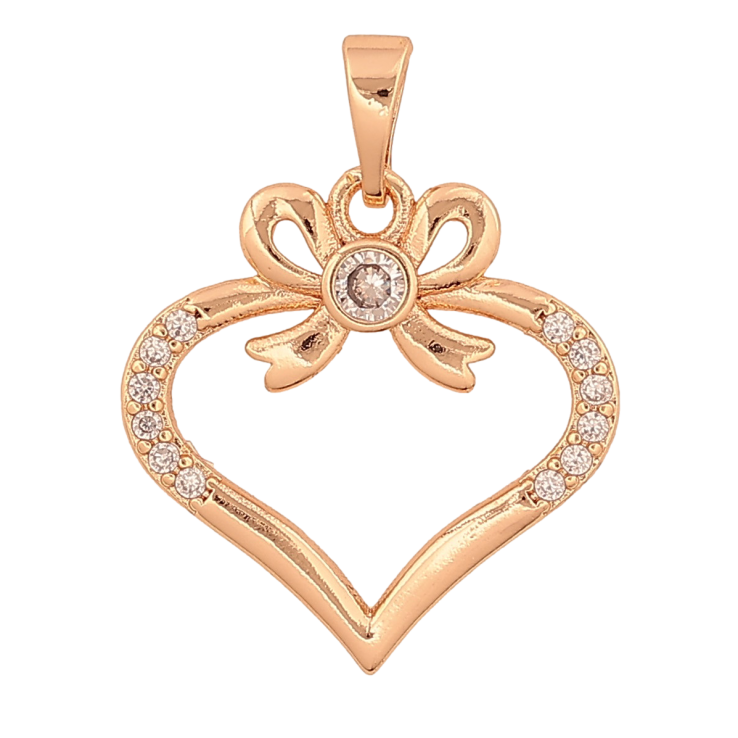 Кулон Xuping M&L колір 18K "Серце з бантом" для ланцюжка до 5мм фото №21