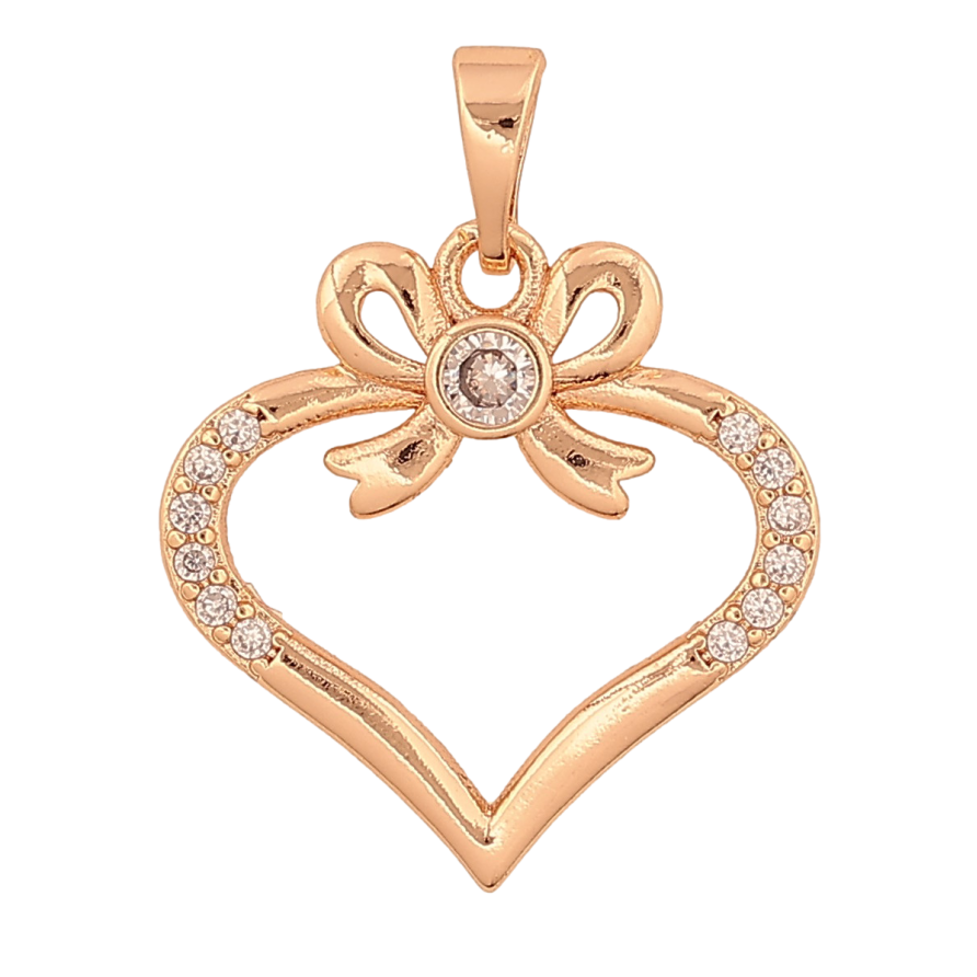 Кулон Xuping M&L колір 18K "Серце з бантом" для ланцюжка до 5мм фото №1 Кулон Xuping M&L колір 18K "Серце з бантом" для ланцюжка до 5мм фото №1