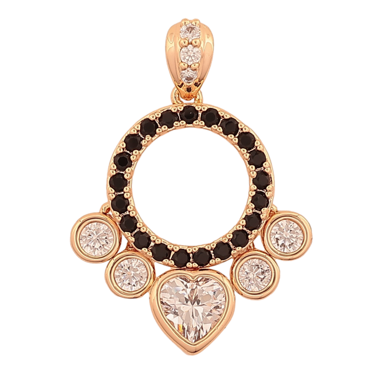 Кулон Xuping M&L колір 18K "Візерунок з чорно-білими кристалами" для ланцюжка до 4мм фото №8 Кулон Xuping M&L колір 18K "Візерунок з чорно-білими кристалами" для ланцюжка до 4мм фото №8