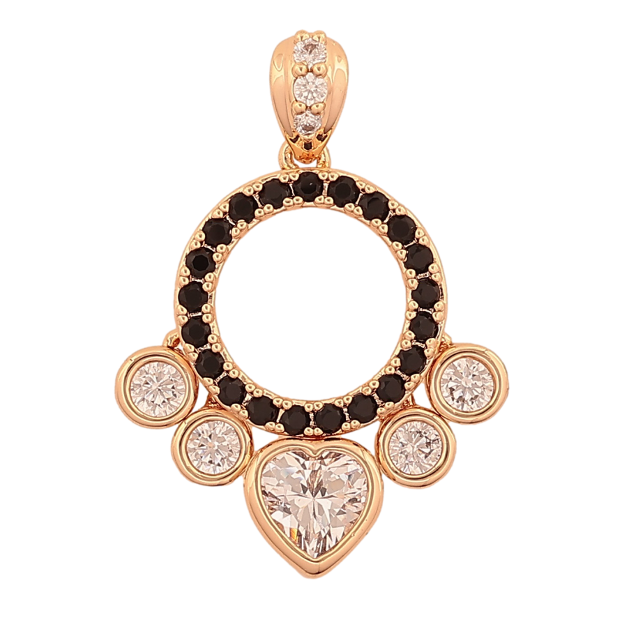 Кулон Xuping M&L цвет 18K "Узор с черно-белыми кристаллами" для цепочки до 4мм фото №1 Кулон Xuping M&L цвет 18K "Узор с черно-белыми кристаллами" для цепочки до 4мм фото №1