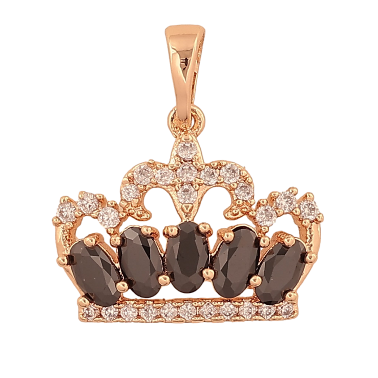 Кулон Xuping M&L цвет 18K "Корона с черно-белыми кристаллами" для цепочки до 5мм фото №7