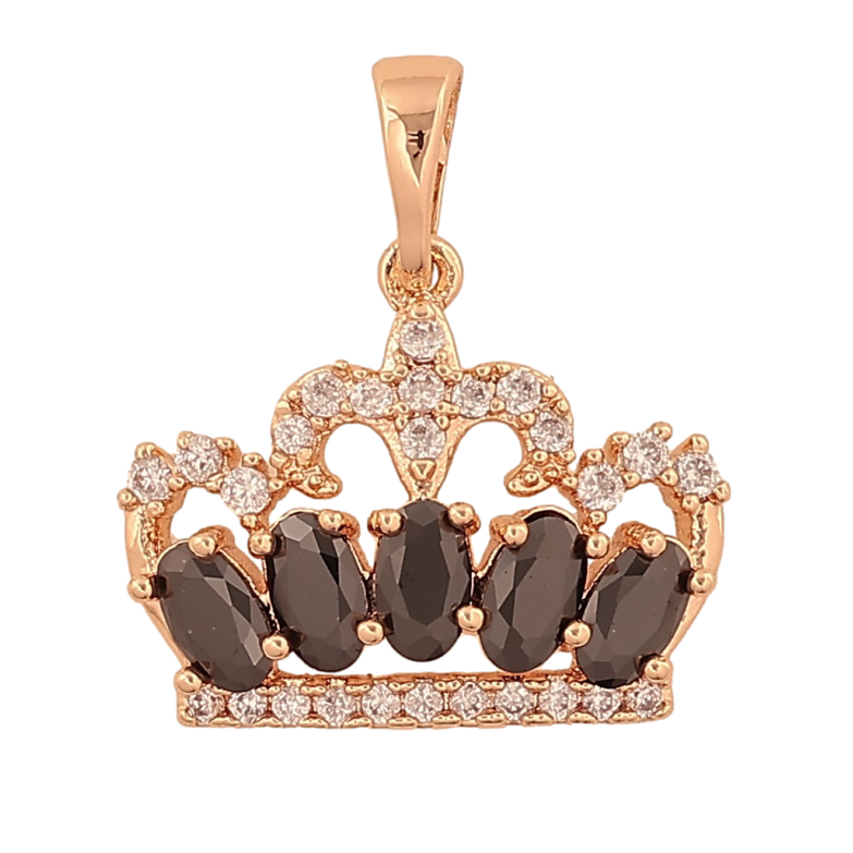 Кулон Xuping M&L колір 18K "Корона з чорно-білими кристалами" для ланцюжка до 5мм фото №8 Кулон Xuping M&L колір 18K "Корона з чорно-білими кристалами" для ланцюжка до 5мм фото №8