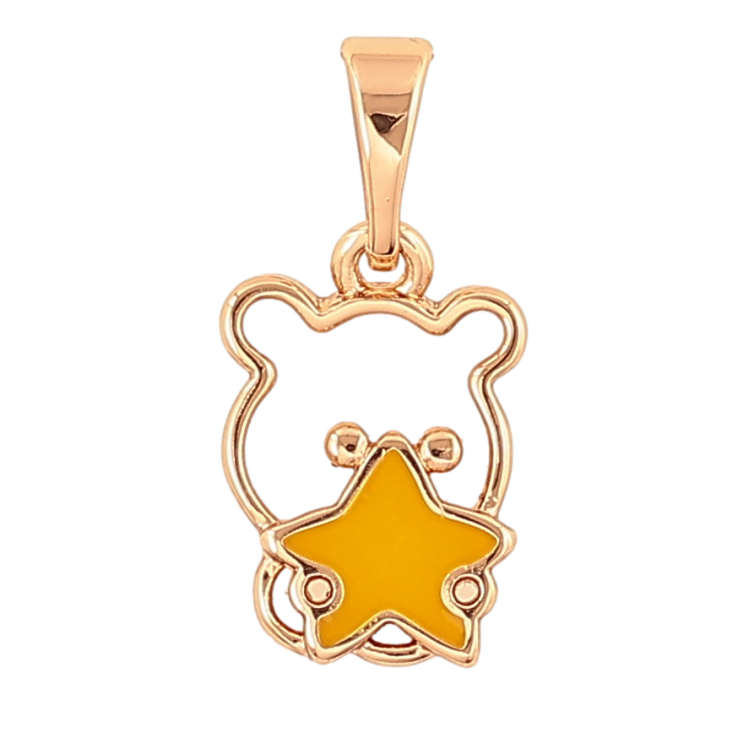 Кулон Xuping цвет Позолота 18K "Мишка с желтой звездой" для цепочки до 5мм фото №2
