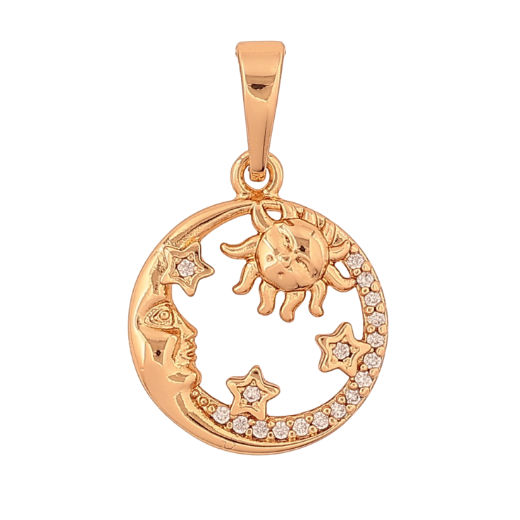 Кулон Xuping цвет Позолота 18K "Солнце и Луна" для цепочки до 6мм фото №6