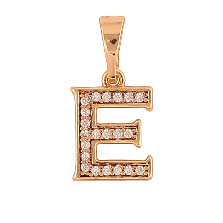 Кулон Xuping цвет Позолота 18K "Буква Е с кристаллами" для цепочки до 5мм фото №6