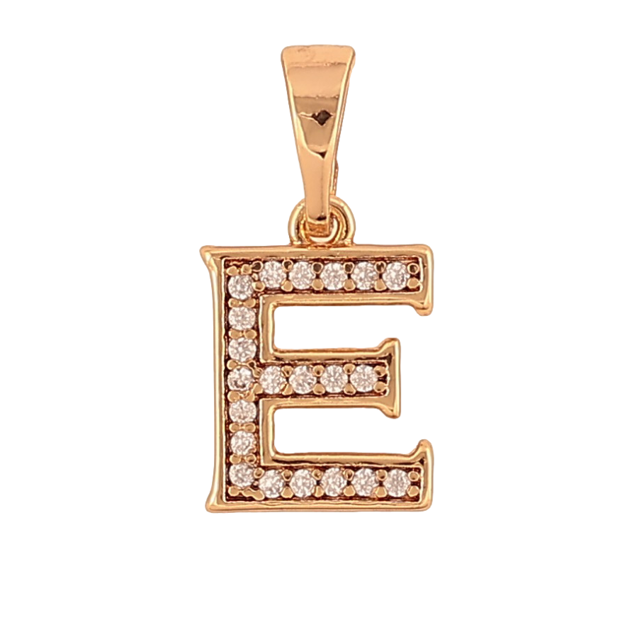 Кулон Xuping цвет Позолота 18K "Буква Е с кристаллами" для цепочки до 5мм фото №1 Кулон Xuping цвет Позолота 18K "Буква Е с кристаллами" для цепочки до 5мм фото №1
