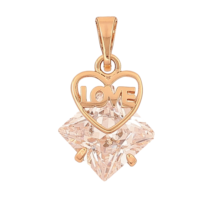 Кулон Xuping цвет Позолота 18K "Кристалл с сердечком" для цепочки до 5мм фото №13