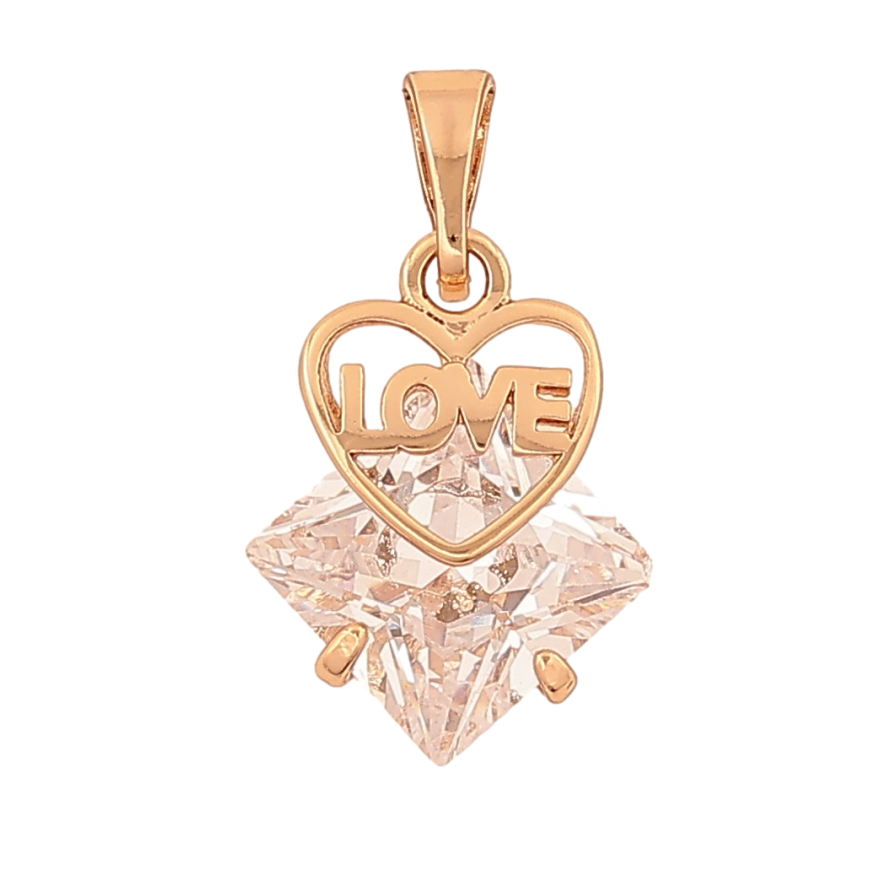 Кулон Xuping цвет Позолота 18K "Кристалл с сердечком" для цепочки до 5мм фото №1 Кулон Xuping цвет Позолота 18K "Кристалл с сердечком" для цепочки до 5мм фото №1