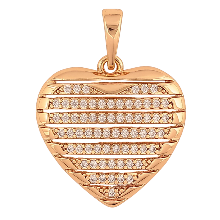 Кулон Xuping цвет Позолота 18K "Сердечко с дорожками кристаллов" для цепочки до 6мм фото №20