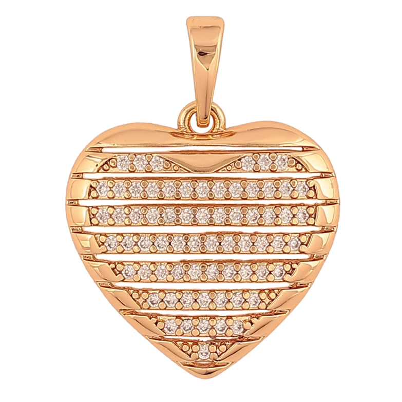 Кулон Xuping колір Позолота 18K "Серце з доріжками кристалів" для ланцюжка до 6мм фото №7 Кулон Xuping колір Позолота 18K "Серце з доріжками кристалів" для ланцюжка до 6мм фото №7