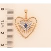 Кулон Xuping цвет Позолота 18K "Сердечко с инкрустацией бело-синими кристаллами" для цепочки до 6мм фото №2 Кулон Xuping цвет Позолота 18K "Сердечко с инкрустацией бело-синими кристаллами" для цепочки до 6мм фото №2
