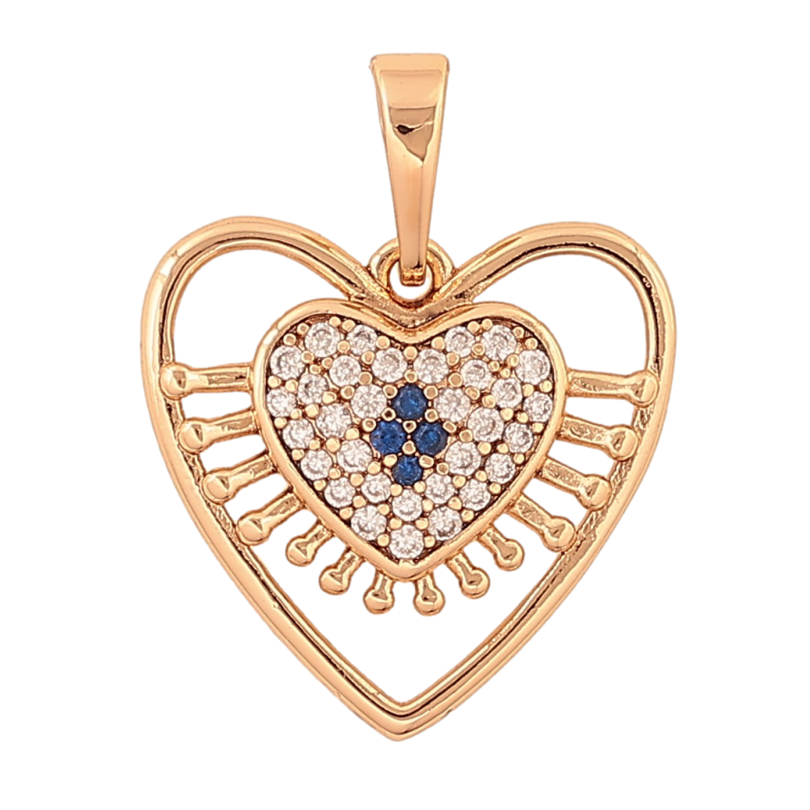 Кулон Xuping цвет Позолота 18K "Сердечко с инкрустацией бело-синими кристаллами" для цепочки до 6мм фото №1 Кулон Xuping цвет Позолота 18K "Сердечко с инкрустацией бело-синими кристаллами" для цепочки до 6мм фото №1