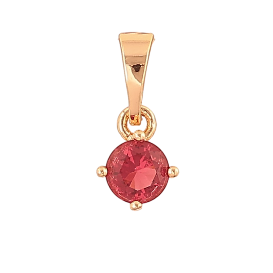 Кулон Xuping колір Позолота 18K "Малиновий кристал, ø 5мм" для ланцюжка до 5мм фото №1 Кулон Xuping колір Позолота 18K "Малиновий кристал, ø 5мм" для ланцюжка до 5мм фото №1
