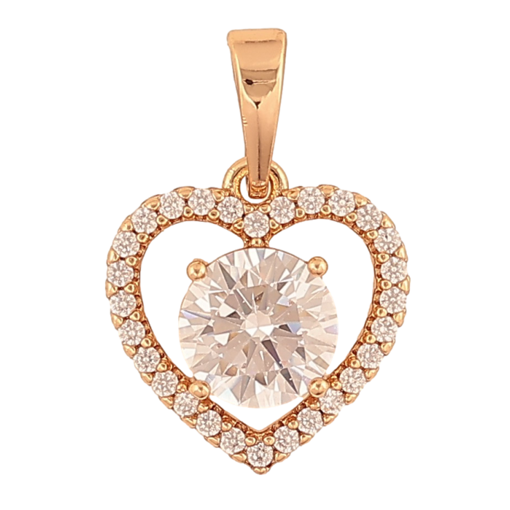 Кулон Xuping цвет Позолота 18K "Сердечко с кристаллами" для цепочки до 6мм фото №5 Кулон Xuping цвет Позолота 18K "Сердечко с кристаллами" для цепочки до 6мм фото №5
