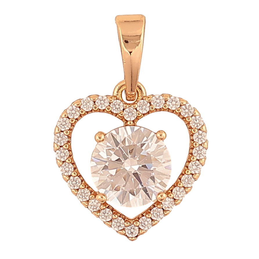 Кулон Xuping цвет Позолота 18K "Сердечко с кристаллами" для цепочки до 6мм фото №1 Кулон Xuping цвет Позолота 18K "Сердечко с кристаллами" для цепочки до 6мм фото №1