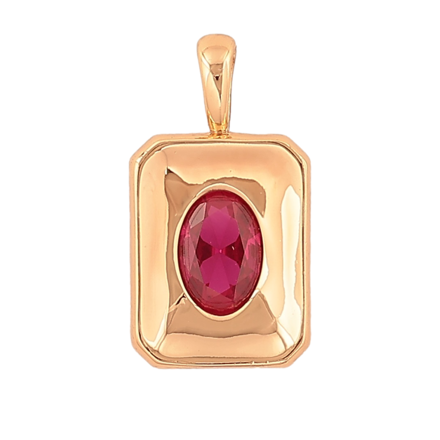 Кулон Xuping цвет Позолота 18K "Вставка малиновый кристалл" для цепочки до 4мм фото №1 Кулон Xuping цвет Позолота 18K "Вставка малиновый кристалл" для цепочки до 4мм фото №1