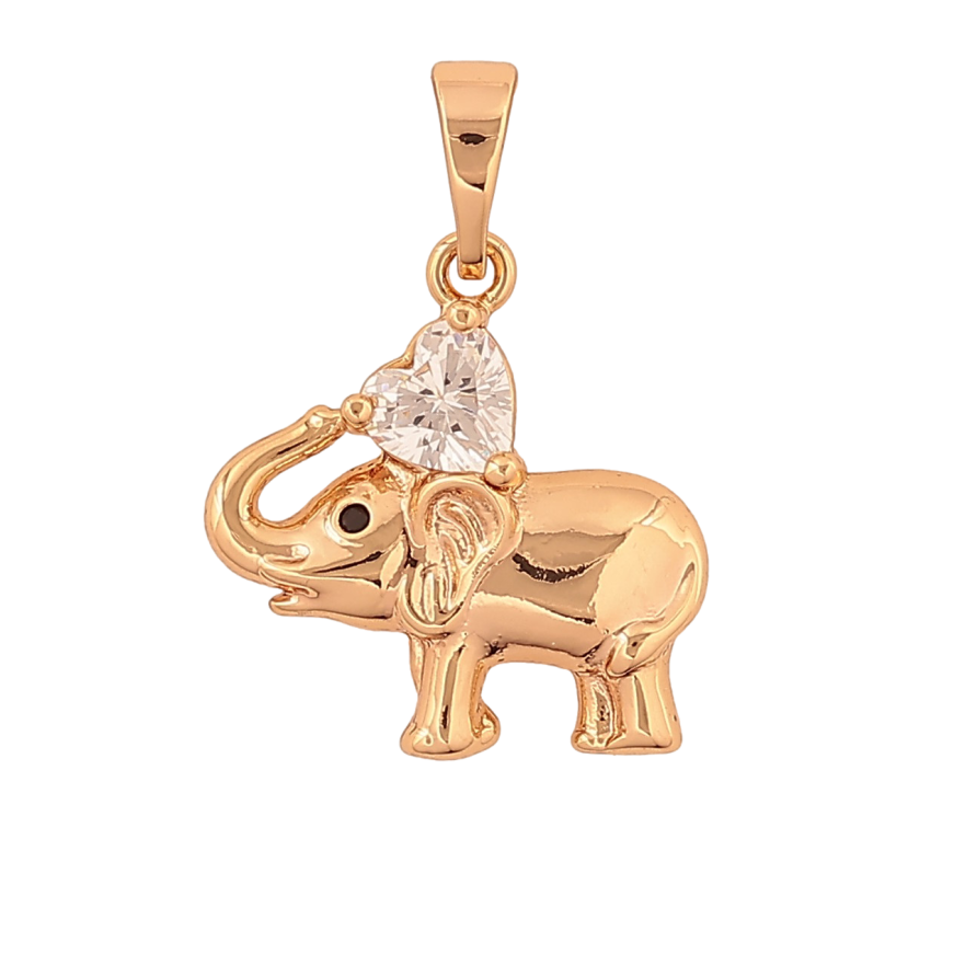 Кулон Xuping цвет Позолота 18K "Слон с кристальным сердечком" для цепочки до 5мм фото №1 Кулон Xuping цвет Позолота 18K "Слон с кристальным сердечком" для цепочки до 5мм фото №1