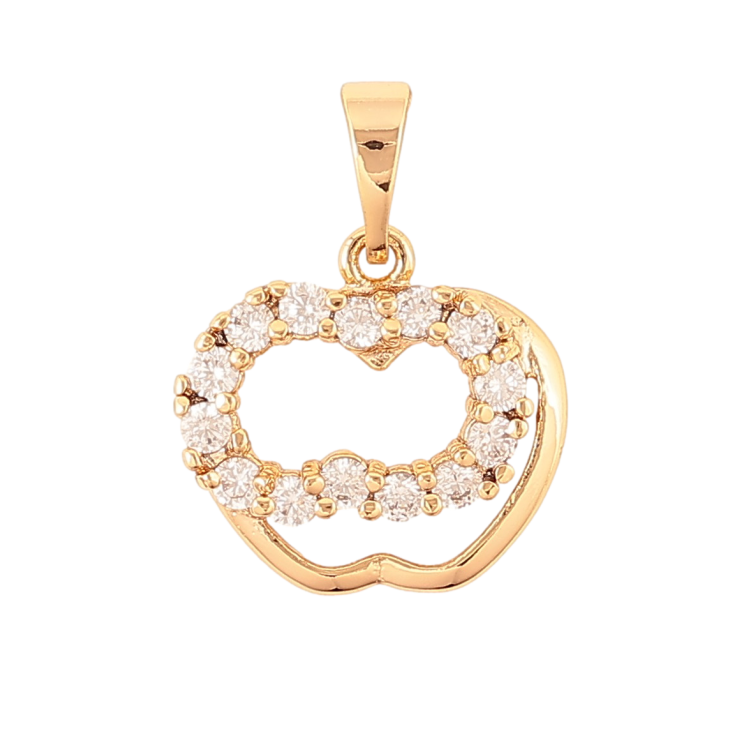 Кулон Xuping цвет Позолота 18K "Яблоко с кристаллами" для цепочки до 5мм фото №4