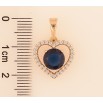 Кулон Xuping цвет Позолота 18K "Сердечко с синим кристаллом" для цепочки до 6мм фото №2